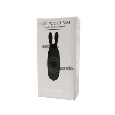 Віброкуля Adrien Lastic Pocket Vibe Rabbit Black зі стимулювальними вушками AD33499 фото