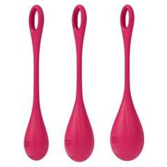 Набор йони бусин Satisfyer Yoni Power 1 Red, диаметр 2-2,5-3см, вес 22-46-74гр SO5547 фото