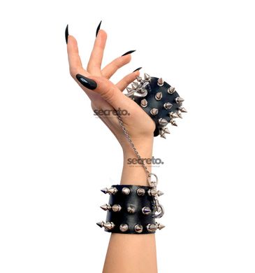 Наручники з шипами Art of Sex - Rose Spiked Leather Handcuffs, натуральна шкіра SO7654 фото