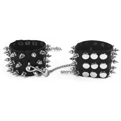 Наручники з шипами Art of Sex - Rose Spiked Leather Handcuffs, натуральна шкіра SO7654 фото