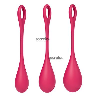 Набір йоні намистин Satisfyer Yoni Power 1 Red, діаметр 2-2,5-3см, вага 22-46-74гр SO5547 фото