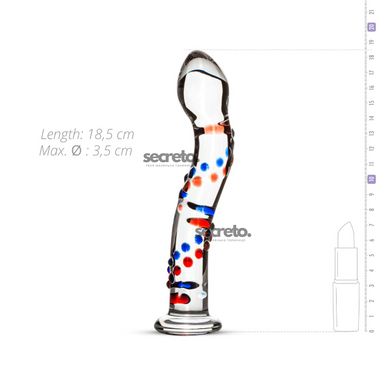 Скляний дилдо з вигинами і малюнком Gildo Glass Dildo No. 3 SO4414 фото