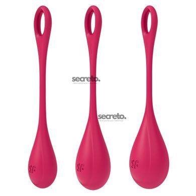 Набір йоні намистин Satisfyer Yoni Power 1 Red, діаметр 2-2,5-3см, вага 22-46-74гр SO5547 фото