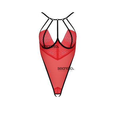 Боди с высоким вырезом бедра AKITA BODY red L/XL - Passion Exclusive PS24201 фото