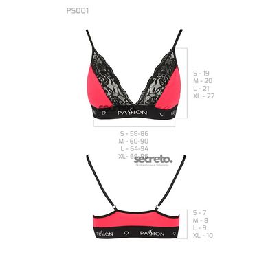 Эластичный топ с кружевом Passion PS001 TOP red-black, size L SO4183 фото