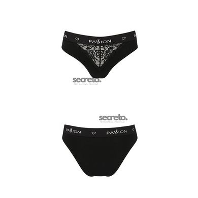 Трусики с широкой резинкой и кружевом Passion PS001 PANTIES black, size M SO4160 фото