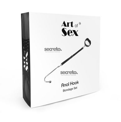 Анальний гак із нашийником з натуральної шкіри Art of Sex - Anal hook, Чорний SO7137 фото