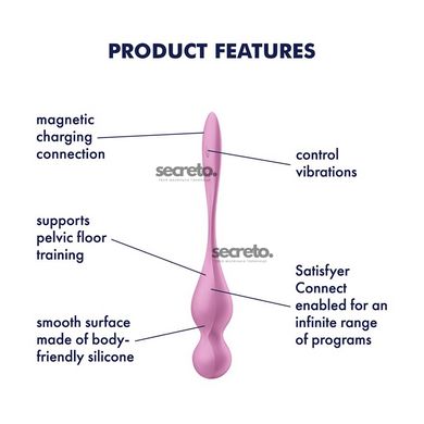 Вагинальные шарики с вибрацией Satisfyer Love Birds 1 Connect App Pink SX0570 фото