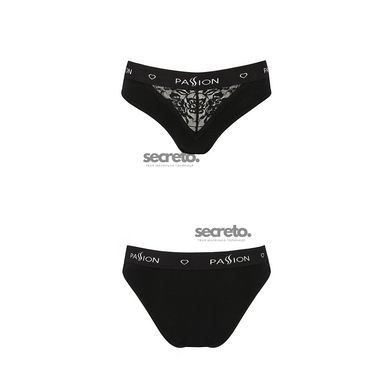 Трусики з широкою гумкою і мереживом Passion PS001 PANTIES black, size S SO4161 фото