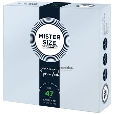 Презервативи Mister Size - pure feel - 47 (36 condoms), товщина 0,05 мм SO8049 фото