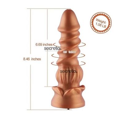 Силіконовий дилдо Hismith Spiral Grain Silicone Dildo Monster Series SO9961 фото