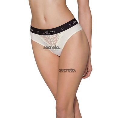 Трусики з широкою гумкою і мереживом Passion PS001 PANTIES ecru, size L SO4163 фото