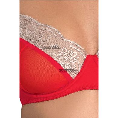 Розпродаж!!!Комплект білизни LORAINE SET red L/XL - Passion Exclusive: ліф, стрінги, пояс для панчох PS22810 фото