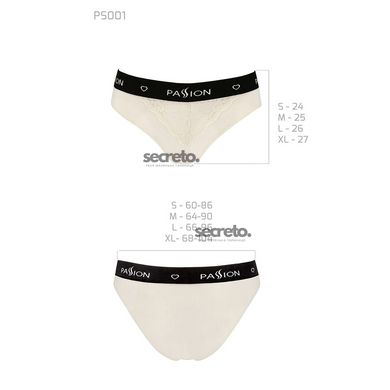 Трусики с широкой резинкой и кружевом Passion PS001 PANTIES ecru, size M SO4164 фото