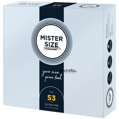 Презервативи Mister Size - pure feel - 53 (36 condoms), товщина 0,05 мм SO8051 фото