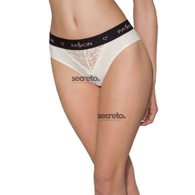 Трусики с широкой резинкой и кружевом Passion PS001 PANTIES ecru, size M SO4164 фото