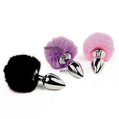 Анальна пробка FeelzToys - Bunny Tails Butt Plug Black SO5063 фото