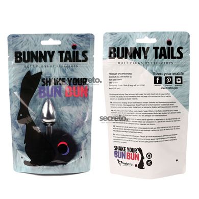 Анальна пробка FeelzToys - Bunny Tails Butt Plug Black SO5063 фото