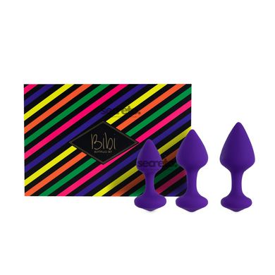 Набір силіконових анальних пробок FeelzToys - Bibi Butt Plug Set 3 pcs Purple SO5064 фото