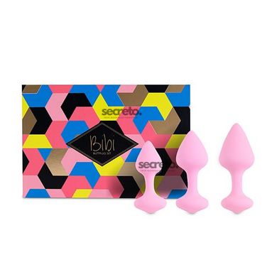 Набір силіконових анальних пробок FeelzToys - Bibi Butt Plug Set 3 pcs Pink SO4576 фото