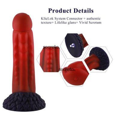 Силиконовый дилдо Hismith 8.35" Curved Silicone Dildo Red Monster Series SO9966 фото