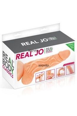 Фалоімітатор із рухомою крайньою плоттю Real Body — Real JO, діаметр 4 см, TPE SO1888 фото