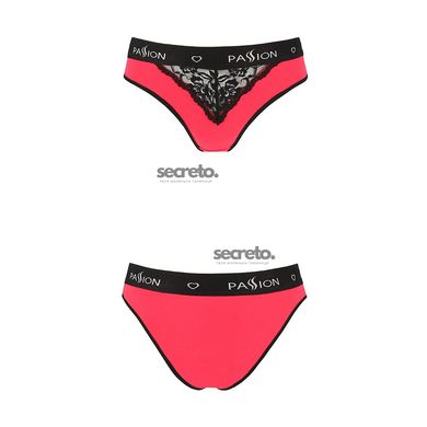 Трусики с широкой резинкой и кружевом Passion PS001 PANTIES red/black, size M SO4168 фото