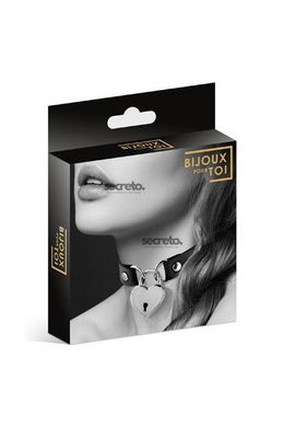 Чокер с замочком-сердечком Bijoux Pour Toi - HEART LOCK Black, экокожа SO1883 фото