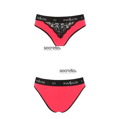 Трусики с широкой резинкой и кружевом Passion PS001 PANTIES red/black, size S SO4169 фото