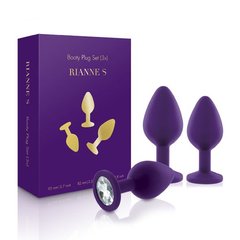 Набор анальных пробок с кристаллом Rianne S: Booty Plug Set Purple, диаметр 2,7см, 3,5см, 4,1см SO3908 фото