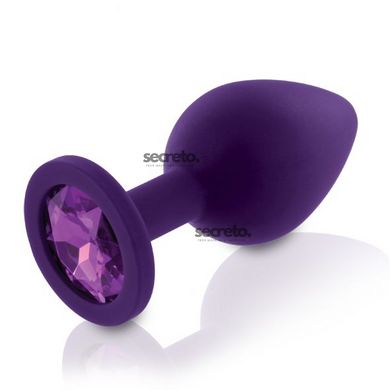 Набір силіконових анальних пробок із кристалом Rianne S: Booty Plug Set Purple, діаметр 2,7см, 3,5см SO3908 фото