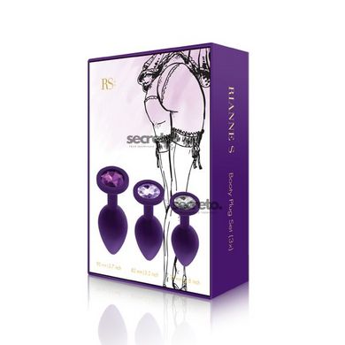 Набор анальных пробок с кристаллом Rianne S: Booty Plug Set Purple, диаметр 2,7см, 3,5см, 4,1см SO3908 фото