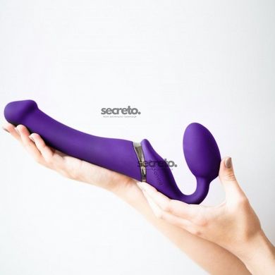 Безремінний страпон з вібрацією Strap-On-Me Vibrating Violet M, діаметр 3,3 см, пульт ДК, регульован SO3825 фото