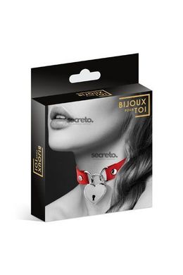 Чокер с замочком-сердечком Bijoux Pour Toi - HEART LOCK Red, экокожа SO1884 фото