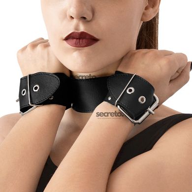 Нашийник з наручниками із натуральної шкіри Art of Sex - Bondage Collar with Handcuffs SO6618 фото