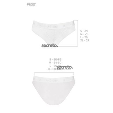 Трусики з широкою гумкою і мереживом Passion PS001 PANTIES white, size L SO4171 фото