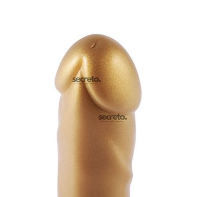 Золотий фалоімітатор Hismith 6.8″ Golden Silicone Dildo, система KlicLok SO6202 фото