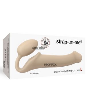 Безремінний страпон Strap-On-Me Flesh L, повністю регульований, діаметр 3,7 см SO2351 фото