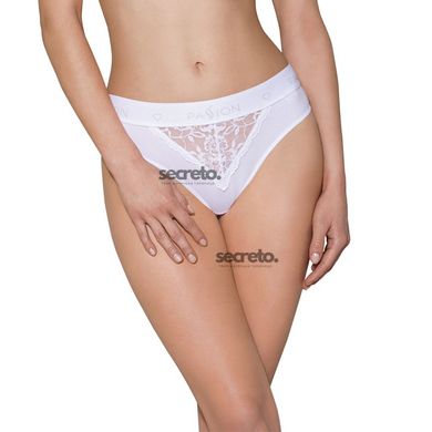 Трусики с широкой резинкой и кружевом Passion PS001 PANTIES white, size M SO4172 фото