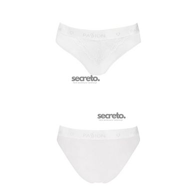 Трусики з широкою гумкою і мереживом Passion PS001 PANTIES white, size M SO4172 фото