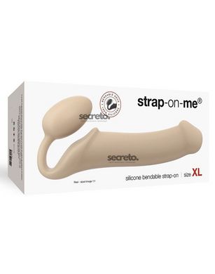 Безремінний страпон Strap-On-Me Flesh XL, повністю регульований, діаметр 4,5 см SO2352 фото