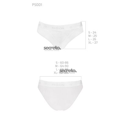 Трусики с широкой резинкой и кружевом Passion PS001 PANTIES white, size S SO4173 фото