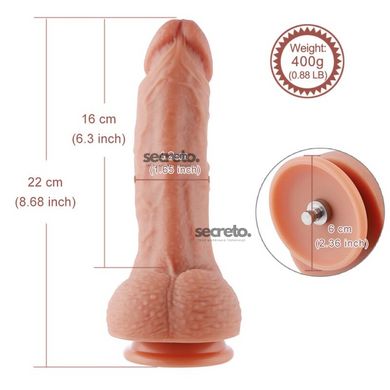 Ультрареалистичный фаллоимитатор для секс-машин Hismith 8.3″ 2-layers Silicone Flesh Dildo,2-слойный SO6204 фото