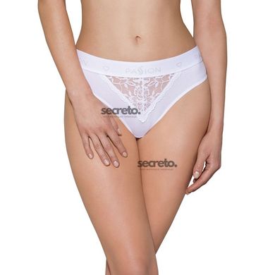 Трусики с широкой резинкой и кружевом Passion PS001 PANTIES white, size XL SO4174 фото