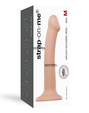 Насадка для страпона Strap-On-Me Dual Density Dildo Flesh M, диаметр 3,3см, двухслойная, гибкая SO2354 фото