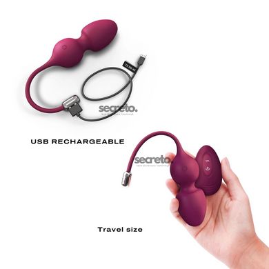 Вагінальні кульки Dorcel LOVE BALLS PLUM, вібрації та рухи внутрішньої кульки, пульт ДК SO7388 фото