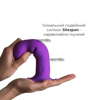 Двошаровий ділдо з вібрацією Adrien Lastic Hitsens 3 Purple, відмінно для страпона, діаметр 4 см, до SO5053 фото