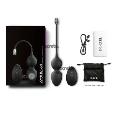 Вагинальные шарики Dorcel LOVE BALLS BLACK, вибрации и движения внутреннего шарика, пульт ДУ SO7389 фото