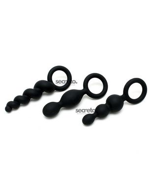 Набор анальных игрушек Satisfyer Plugs black (set of 3) - Booty Call, макс. диаметр 3 см SO2323 фото