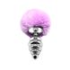 Металева анальна пробка Кролячий хвостик Alive Fluffy Twist Plug L Purple, діаметр 3,8 см SO6310 фото 1